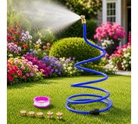 Misters for Outside Patio, Standing Outdoor Hose Misting Cooling System, Hose Misting Sprinkler Cooling System for Chicken Coop, Backyard, Garden, Tanning, BBQ, Pool, and Bird Bath (Blue)