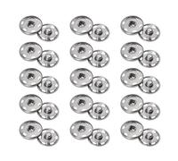 Mistillion 15 Sets Sew On Snap Fasteners, 25mm Large Metal Press Studs, Premium Copper Rustproof Snap Buttons, Silver Heavy Duty Snap Fasteners for Coats, Jackets, Clothing, DIY Craft Sewing Projects