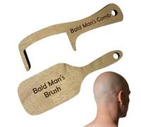 Mistillion 2Pack Wooden Bald Man Combs, Funny Toothless Hairless Combs, Novelty Gag Prank Gifts for Men Friends Birthday Party Joke Set