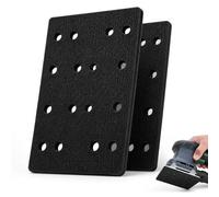 Mistillion 2Pcs 80x133mm Sponge Sanding Interface Pad, 16 Hole Dust Extraction Buffer, Hook & Loop Soft Cushion Pad Compatible with Festool RTS 400 RS 400 RTSC 400 Sander