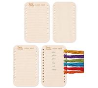 Mistillion 4PCS Wooden Embroidery Floss Organizers, Double Sided Cross Stitch Thread Holders for Sewing Supplies, Needlework & Craft Organization