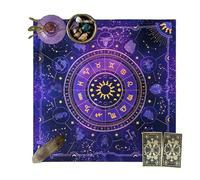 Mistillion Altar Cloth, Purple Altar Cloth for Tarot Readings, 49x49cm Spiritual Practice Table Cover, Witchcraft Supplies for Divination and Rituals, Durable Altar Table Cloth