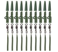 Mistillion Carp Fishing Lead Clips and Tail Rubbers Tackle Set,40pcs Complete Rig Kit with Anti-Tangle Sleeves and Quick Change Swivels for Carp Anglers, End Tackle Accessories for Safe
