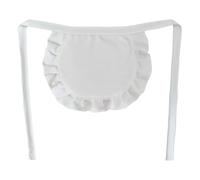 Mistillion White Lace Maid Cosplay Apron, Half Waist Puffy Apron for Adult, Adjustable Costume Accessory for Halloween Theme Party Kitchen Baking
