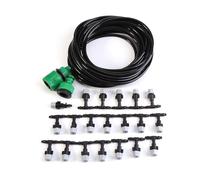 Misting Cooling System 10M with 4/7mm Watering Tubing, Misting Nozzle Sprinkler for Outdoor Garden Patio Greenhouse Micro Drip Irrigation Kit, Faucet Adapter Included