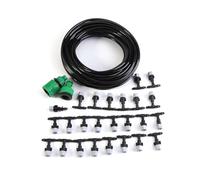 Misting Cooling System,4/7mm Watering Tubing,Misting Nozzle Sprinkler,Faucet Adapter Outdoor Garden Patio Greenhouse Micro Drip Irrigation Kit(15M)