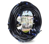 Misting Cooling System, Misting Line with 19 Copper Metal Mist Nozzles, Outdoor Misters Cooling System for Patio Garden Greenhouse,Trampoline for Waterpark(18M)