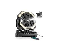 Misting Fan, Portable Camping Fans with 9oz Water Tank, 24000mAh Rechargeable Fan with 4 Speed, Battery Powered Fans with 120H Cooling, Last 5H Mist, 2 Mist Modes, Light, Outsides/Summer Essential