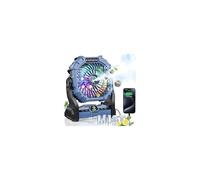 Misting Fan Portable with RGB Lantern, 20000 mAh Rechargeable Battery Operated Camping Mist Fan with Emergency Hurricane Supplies, Perfect Cooling Mister for Outdoor Travel
