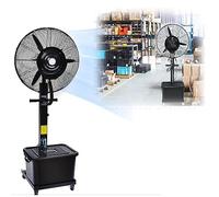 Misting Fan with 11 Gal Tank, 3 Adjustable Speeds, 90° Oscillating, 22in/26in/30in for Patios, Backyards & Outdoor Use - Industrial Black Pedestal Cooling Fan