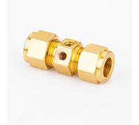 Misting Nozzle, 10PCS 3/8" Quick Connector Straight Joint Nozzles Seat 10/24 UNC High Pressure Misting Cooling System Fittings Tee Connector(Gold,Twohole Joint 60°)