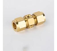 Misting Nozzle, 10PCS 3/8" Quick Connector Straight Joint Nozzles Seat 10/24 UNC High Pressure Misting Cooling System Fittings Tee Connector(Gold,Twohole Joint 120°)