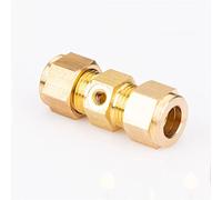 Misting Nozzle, 10PCS 3/8" Quick Connector Straight Joint Nozzles Seat 10/24 UNC High Pressure Misting Cooling System Fittings Tee Connector(Gold,Twohole Joint 180°)