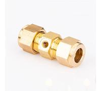 Misting Nozzle, 10PCS 3/8" Quick Connector Straight Joint Nozzles Seat 10/24 UNC High Pressure Misting Cooling System Fittings Tee Connector(Gold,Onehole Connector)