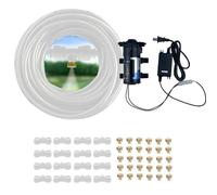 Misting Nozzle Adjustable Brass Atomizing, Misting Cooling System with Brass Nozzles and Pump, for Patio Garden, Multiple Sizes(15M(49.2ft)-21 nozzles)