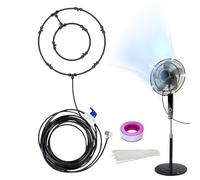 Misting Set for Fan - Fan Misters for Cooling Outdoor | Wide Coverage Multi-Nozzle Water Sprayer for Hot Weather Garden Porch Event Tents Gazebo BBQ Patio
