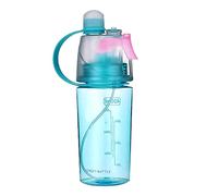 Misting Sports Water Bottle,400ml Leak Proof Spray Water Drinking Bottle with Flip Straw,for Cycling Climbing Fitness Hiking Running Mountaineering,Outdoor Sports Hydration Humidification Cooling Blue