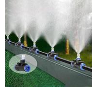 Misting Water Irrigation System For Patio Cooling With Atomizing Nozzle | Adjustable Brass Nozzles, Push-on Installation, Snap Ring Tee Design For High Pressure Misting(394inch/10m/32.8ft)