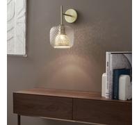 Mistinguett Textured Glass & Metal Wall Light Brass