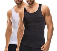 Mistirik Compression Shirts for Men - Mens Slimming Body Shaper Vest - Tight Tank Top for Men - Compression Shirt Tank Top, Black-white, XXXXXL