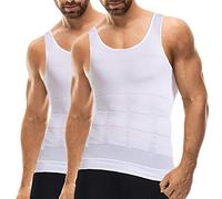 Mistirik Compression Shirts for Men - Mens Slimming Body Shaper Vest - Tight Tank Top for Men - Compression Shirt Tank Top, White-white, XXXXXL
