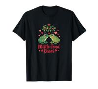 Mistle-Toad Kisses - Cute Christmas Frogs Under Mistletoe T-Shirt