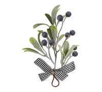 Mistletoe Christmas Ornament - Mistletoe Bunch | Artificial Green Mistletoe | Mistletoe Bouquet Ornament for Christmas Decoration | Artificial Mistletoe Bunch with Bow for Window Wreaths