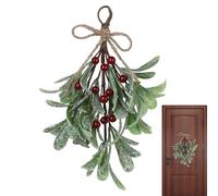 Mistletoe Garland - Christmas Garland | Greenery Mistletoe Floral Stems | Christmas Decorations Garland | Frosted Artificial Mistletoe | Simulated Mistletoe Branch | Garlands For Home Decoration Chris