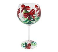 Mistletoe Gin Glass, Hand Painted Lynsey Johnstone Design