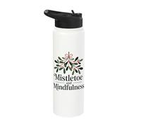 Mistletoe Mindfulness Holiday Cheer Stainless Steel Insulated Water Bottle