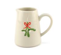 Mistletoe | Stoneware Mini Jug | 8cm Tall | Gisela Graham Christmas