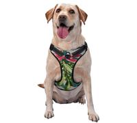 Mistletoe With Pink Bow No Pull Dog Harness Adjustable Reflective Oxford Easy Control Medium Large Dog Harness