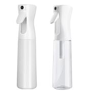Misto Continuous Spray Bottle with Ultra Fine Mist - 10.1oz/300ml for Hair, Home Cleaning, Salons, Plants, Aromatherapy, and More - Hair Spray Bottle, Barber Accessories (2 Pack) (white)