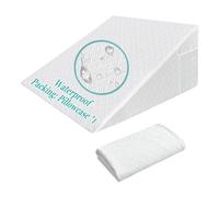Mistuki Wedge Pillow Case Cover 25x24x12 Bed Wedge Pillowcase Triangle Incline Wedge Pillow Covers for Sleeping Waterproof Pillow Cases Protector with Zipper & Pocket (Waterproof Cover Only)