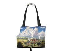 misty and cloudy Pattern pet going out bag - lightweight travel cat bag, breathable shoulder bag for small dogs