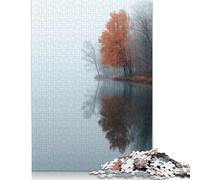 Misty Autumn Lake Puzzle Jigsaws 500 Pieces for Adults Puzzles 500 Piece Unique Home Decor And Gifts 500pcs (52x38cm)