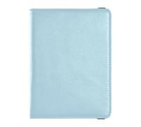 Misty Blue Leather travel wallet womens passport holder for travel Vaccine Case Protector Cover Passport Case for men Waterproof
