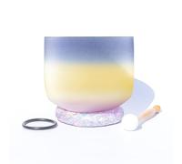 Misty Blue, Yellow And Purple Mosaic, Crystal Yoga Singing Bowl, 7-12 Inches, Handmade, Meditation Props To Relieve Fatigue And Anxiety, Suitable For Beginners And Profes,8 Inches