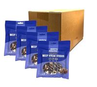 Misty & Bluey Beef Steak Sticks, Natural Grain Free Dog Chew Treat Sticks, Real Meat Wrapped Around Beef Skin Twist, Ideal For All Dogs & Puppies Over 4 Months, 180g (Case Of 4, Beef Steak)