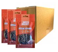Misty & Bluey Steak Strips, Natural Grain Free Dog Chew Treats, High Protein, High Meat Content 70%+, Gentle On Tummies, Ideal For All Dogs & Puppies Over 4 Months, 70g (Case Of 10, Steak)