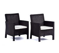 misty brown rattan tub arm chairs in pair