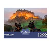 Misty Dawn at Edinburgh Castle Wooden Jigsaw Puzzle Waterproof 1000 Piece Puzzles for Adults Challenging And Brainteasing Educational Games