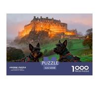Misty Dawn at Edinburgh Castle Wooden Jigsaw Puzzle Waterproof 1000 Piece Puzzles for Adults Gifts Fun Educational Games