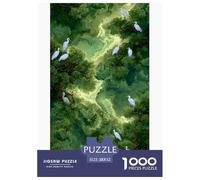 Misty Egret Grove Puzzles 1000 Piece Challenge Toy Adults And over 12 Years Old Family Fun Puzzle Educational Challenge Interactive Activity Home Decoration Gift 52x38cm/1000pcs