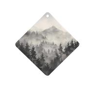 Misty Fog Pine Tree Forest Car Air Freshener Decorative Hanging Aromatherapy Tablets for Car Trucks Rhombus
