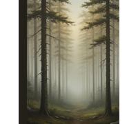 Misty Forest Composition Notebook: Peaceful Woodland Journal with Hidden Path & Soft Sunlight for Writing, Notes & School