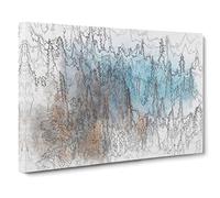 Misty Forest In Banff Canada In Abstract Modern Art Canvas Wall Art Print Ready to Hang, Framed Picture for Living Room Bedroom Home Office Décor, 24x16 Inch (60x40 cm)