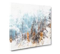 Misty Forest in Banff Canada Watercolour Canvas Print | Gallery Wrapped 30mm Frame Wall Art | 20x20 inches | Ready to Hang | Modern Landscape Picture | Living Room Bedroom Lounge Office