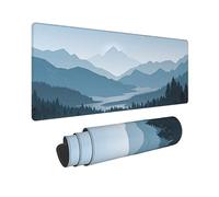 Misty Forest Mountains Large Mouse Pad XL Extended Gaming Mouse Pad Mat Desk Pad with Stitched Edge,Full Desk Mousepad for Office,Computer,Keyboard and Laptop,31.5 X 11.8 Inch