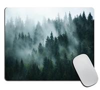 Misty Forest Mouse Pad,Nature Pine Trees Scenic Foggy Mountain Cool Woodsy Landscape Woodland Non-Slip Rubber Base Mousepads, Computer Mouse Pads for Wireless Mouse 9.4"x7.9"